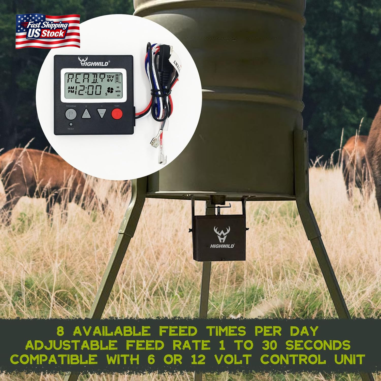 Highwild 6V/12V Universal Game Feeder Digital Timer