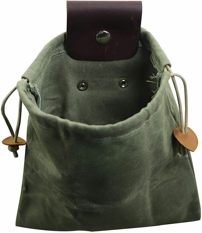 Portable Foldable Metal Detecting Finds Pouch Canvas Drawsting Waist Bag Outdoor