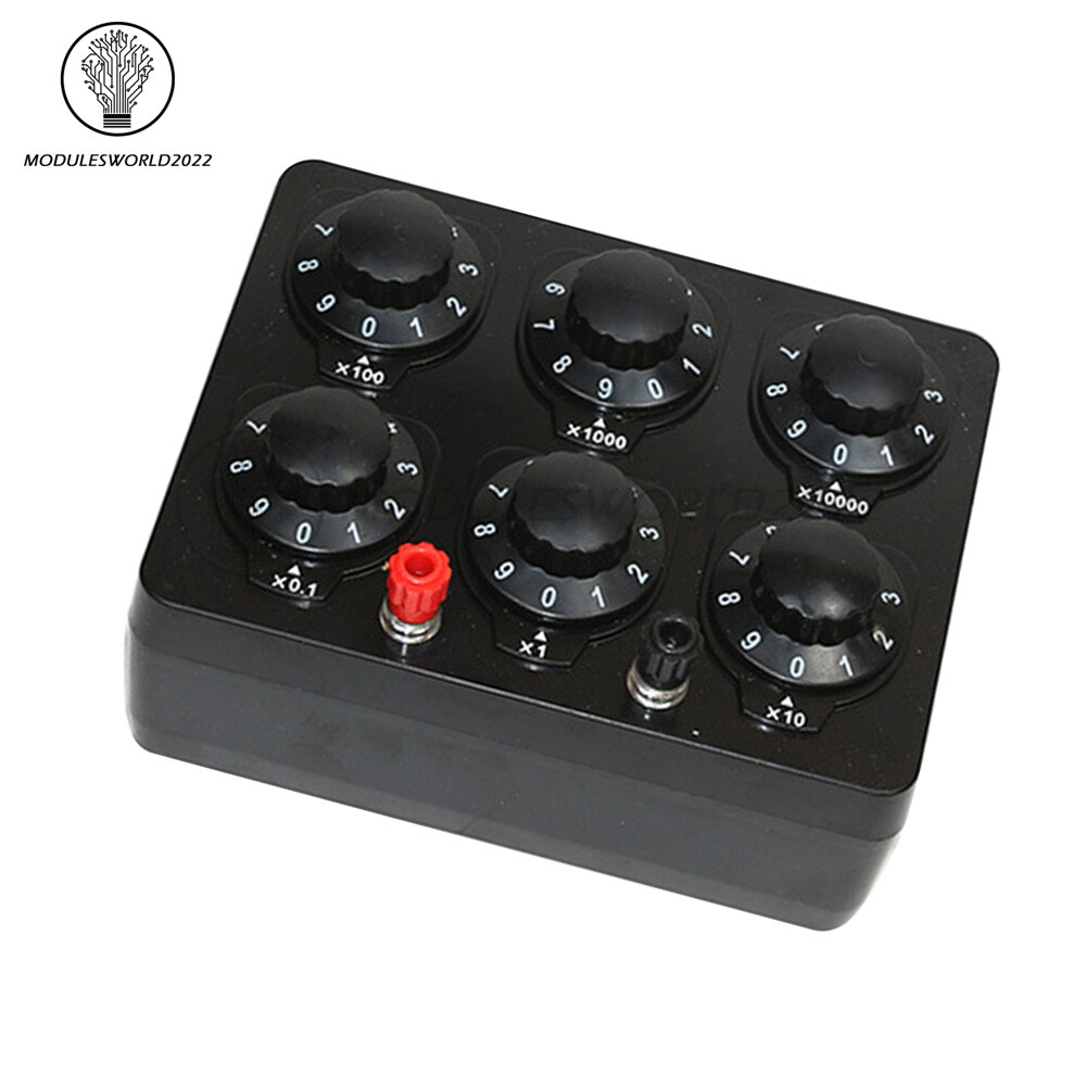0-99999Ohm 6knobs Simple Resistance Box Resistor Electricity Teaching Instrument