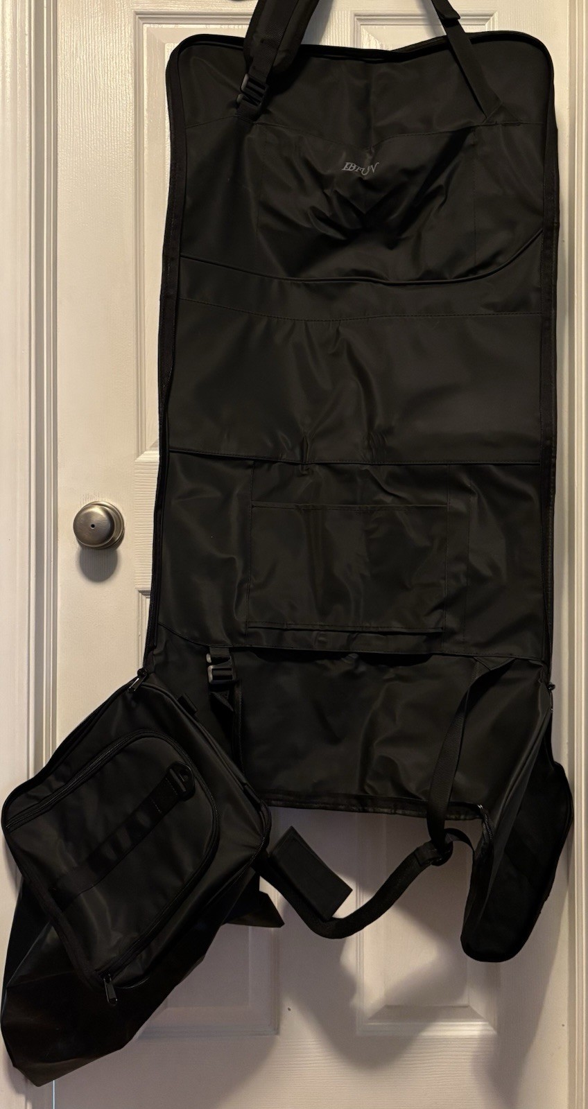 Ibfun Black Convertible Garment Bag With Shoulder Strap
