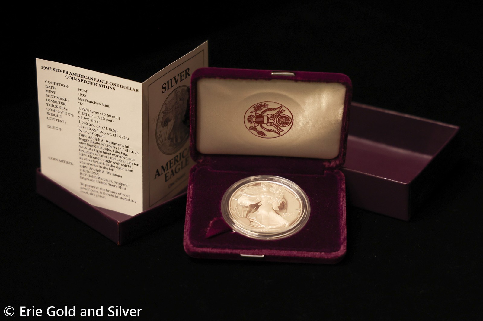 1992 Proof American Silver Eagle – 1 oz Silver Coin in OGP