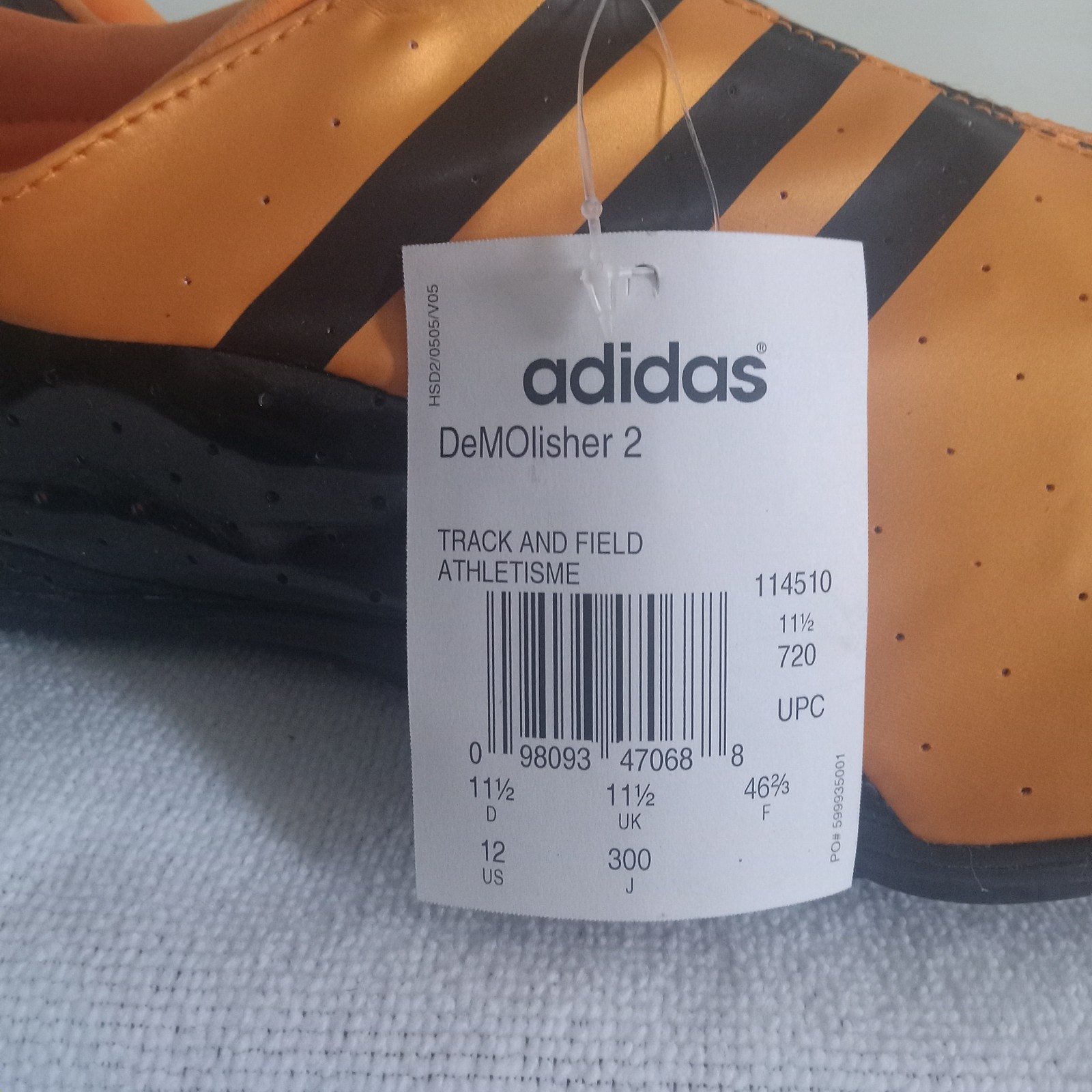 NWT ADIDAS 2007 ADISTAR DEMOLISHER SPRINT CLEAT MENS Sz 12 ORANGE RUNNING 114510