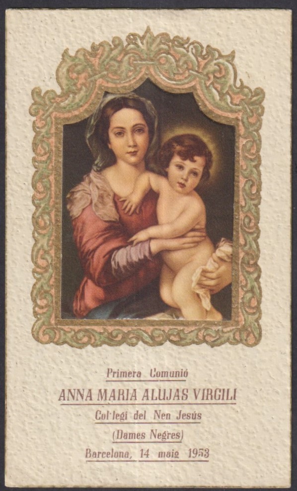 Holy card antique de la Virgin santino image pieuses estampa