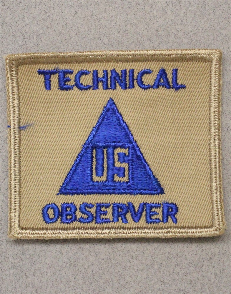 Army patch 5472: Technical Observer - WWII era on khaki w/cut edge