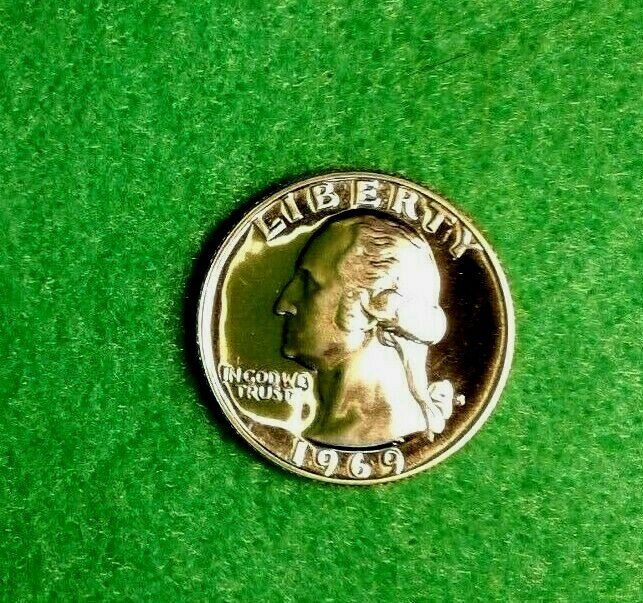 1969 - S  Washington  Quarter  Clad   Gem Proof  Nice US  Coin