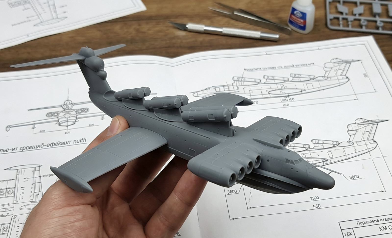 Caspian Sea Monster KM Ground Effect Winged Ship Aircraft Miniature Model Deskto