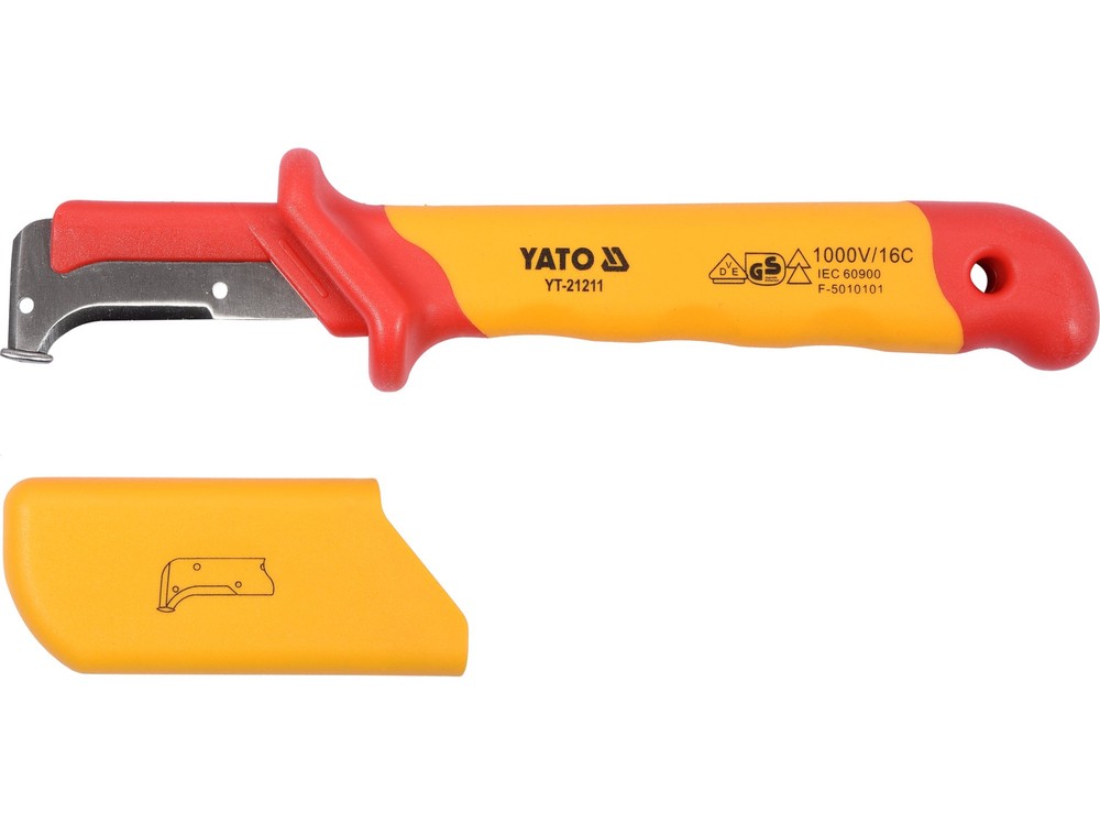 Yato Cable Knife Hook Blade Fully Insulated VDE 1000V YT-21211