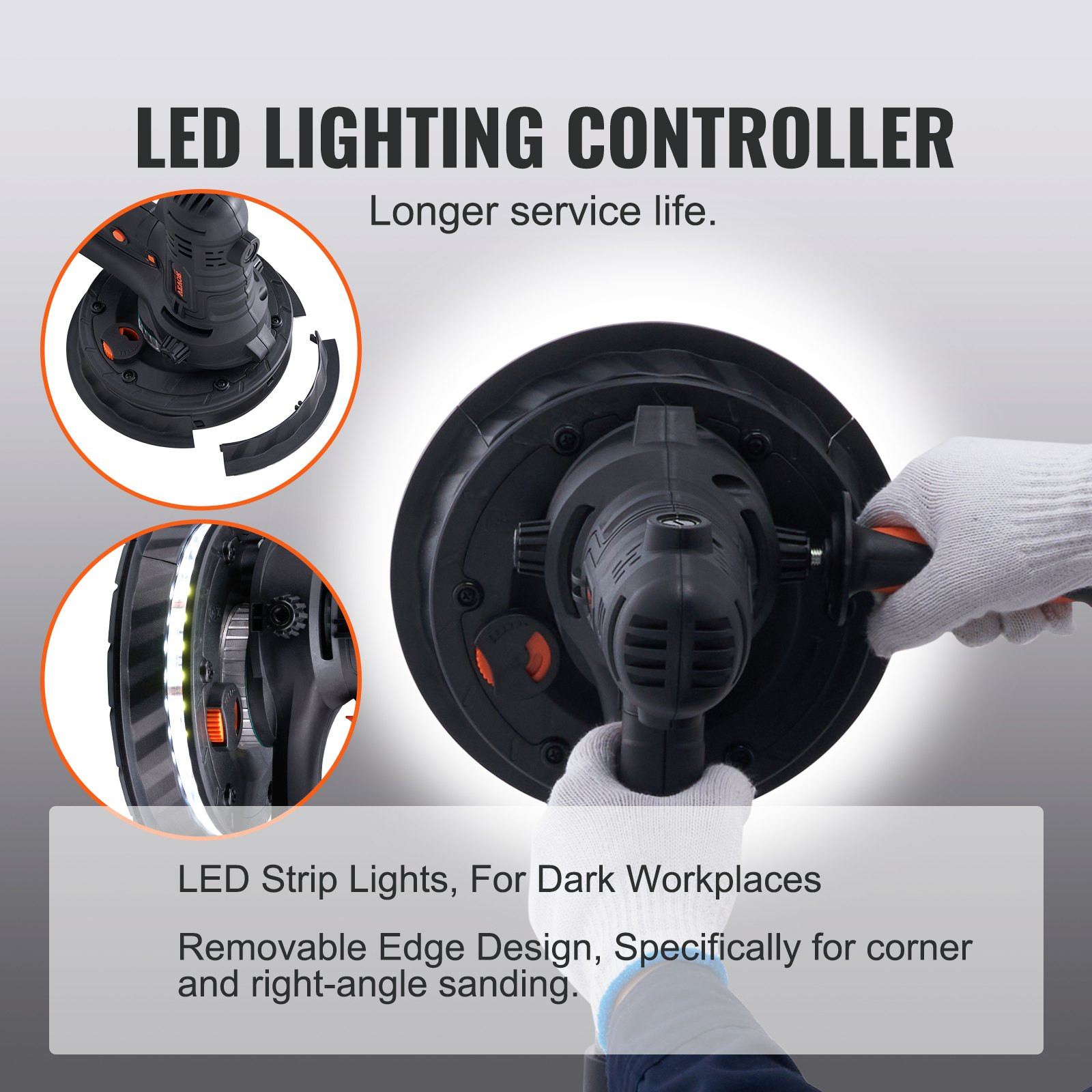 Drywall Sander 800W Electric Wall Sander w/ Vacuum LED Variable Speed