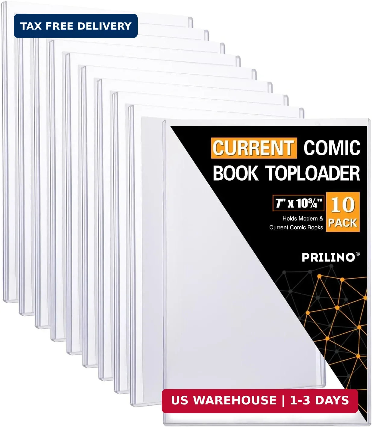 10ct Current Comic Book Toploaders - Modern Comic Book Top loaders, Crystal Clea