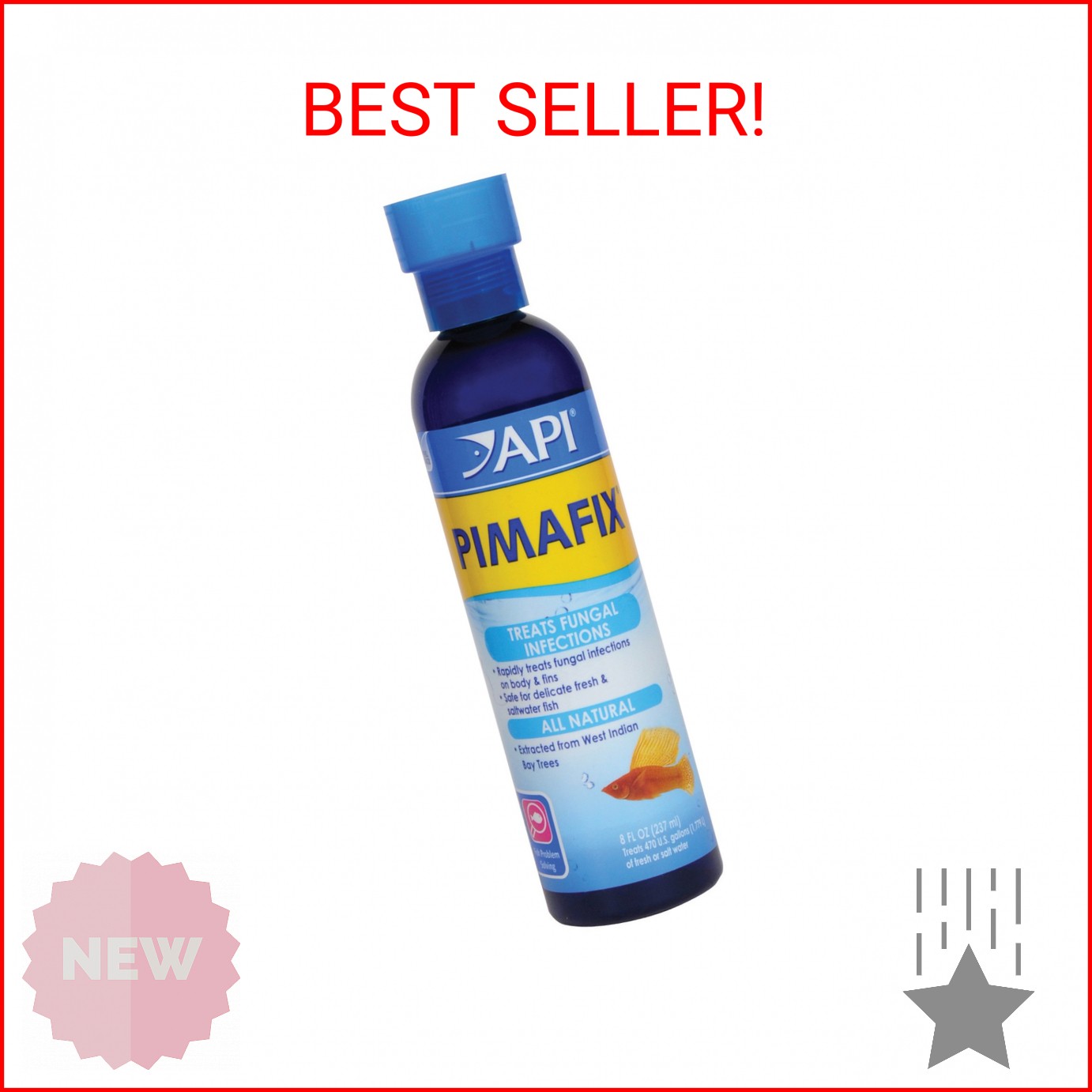 API PIMAFIX Antifungal Freshwater and Saltwater Fish Remedy 8-Ounce Bottle (10H)