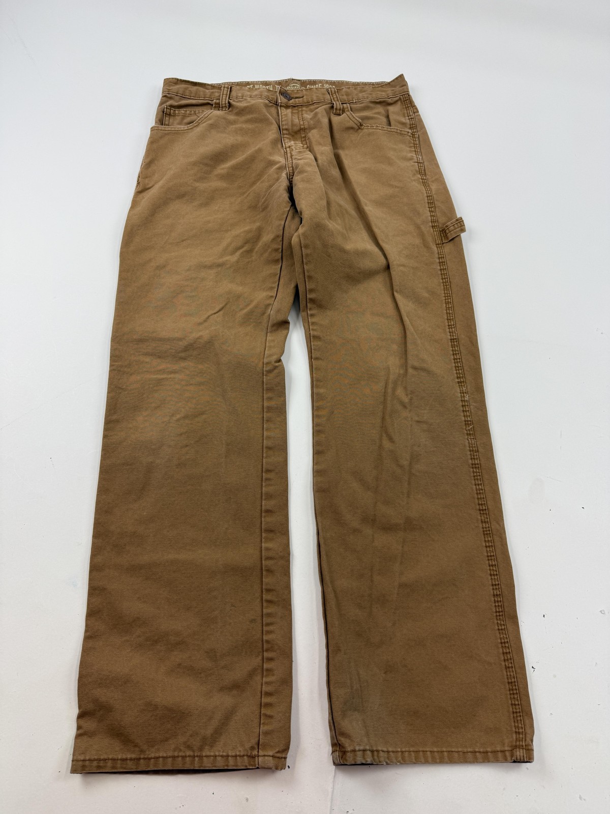 Dickies Carpenter Pants Mens 30x29 Brown Canvas Relaxed Fit Work Utility Pockets