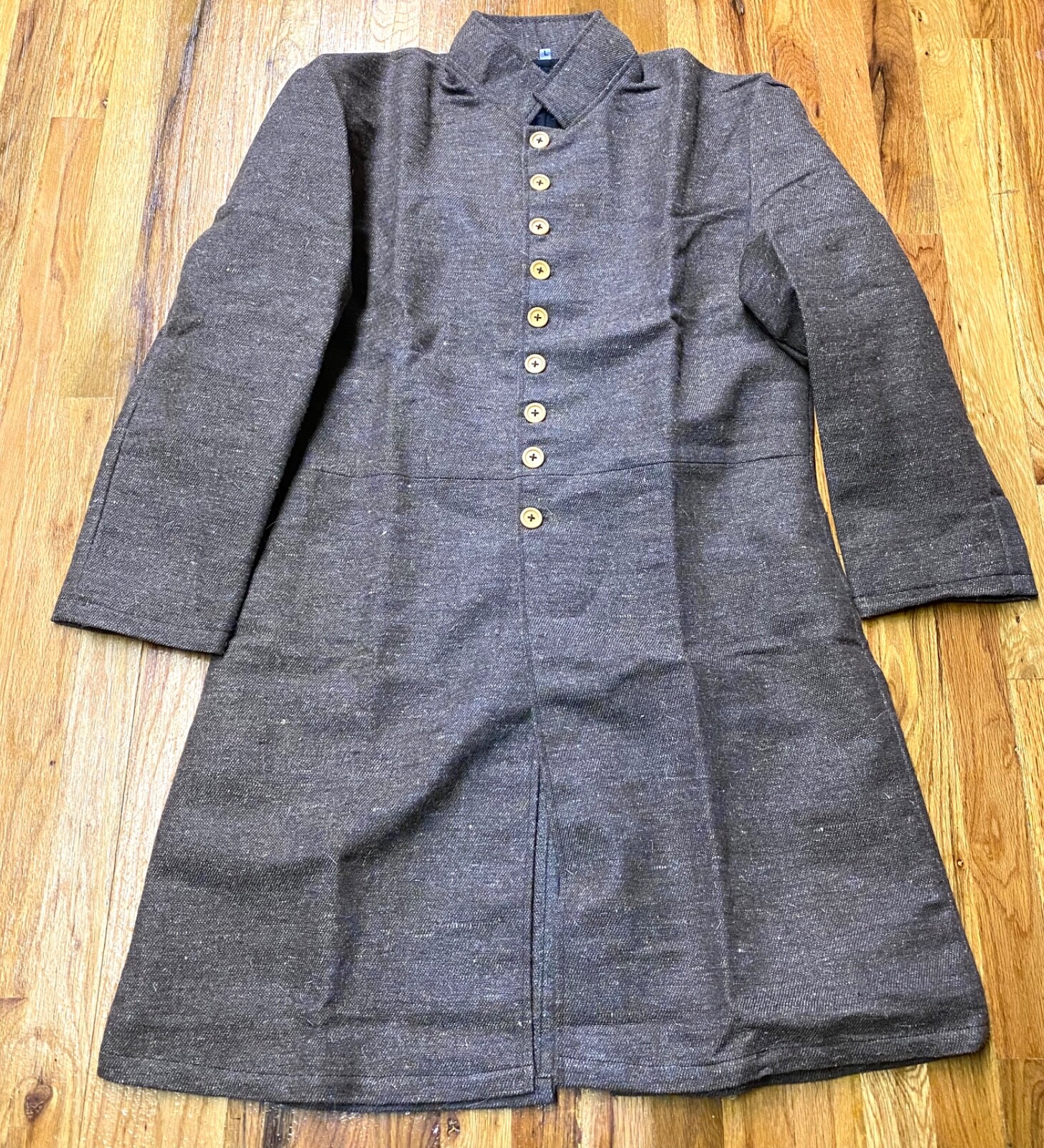 CIVIL WAR CS CONFEDERATE INFANTRY BROWN JEAN WOOL FROCK COAT JACKET-LARGE 42 44R