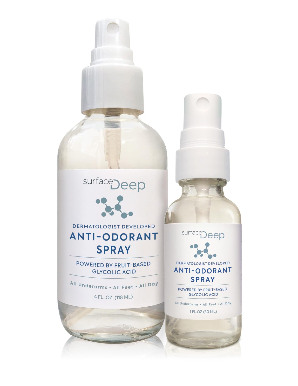 Surface Deep Natural Spray Deodorant Men/Women Anti-Odor Aluminum-Free Vegan