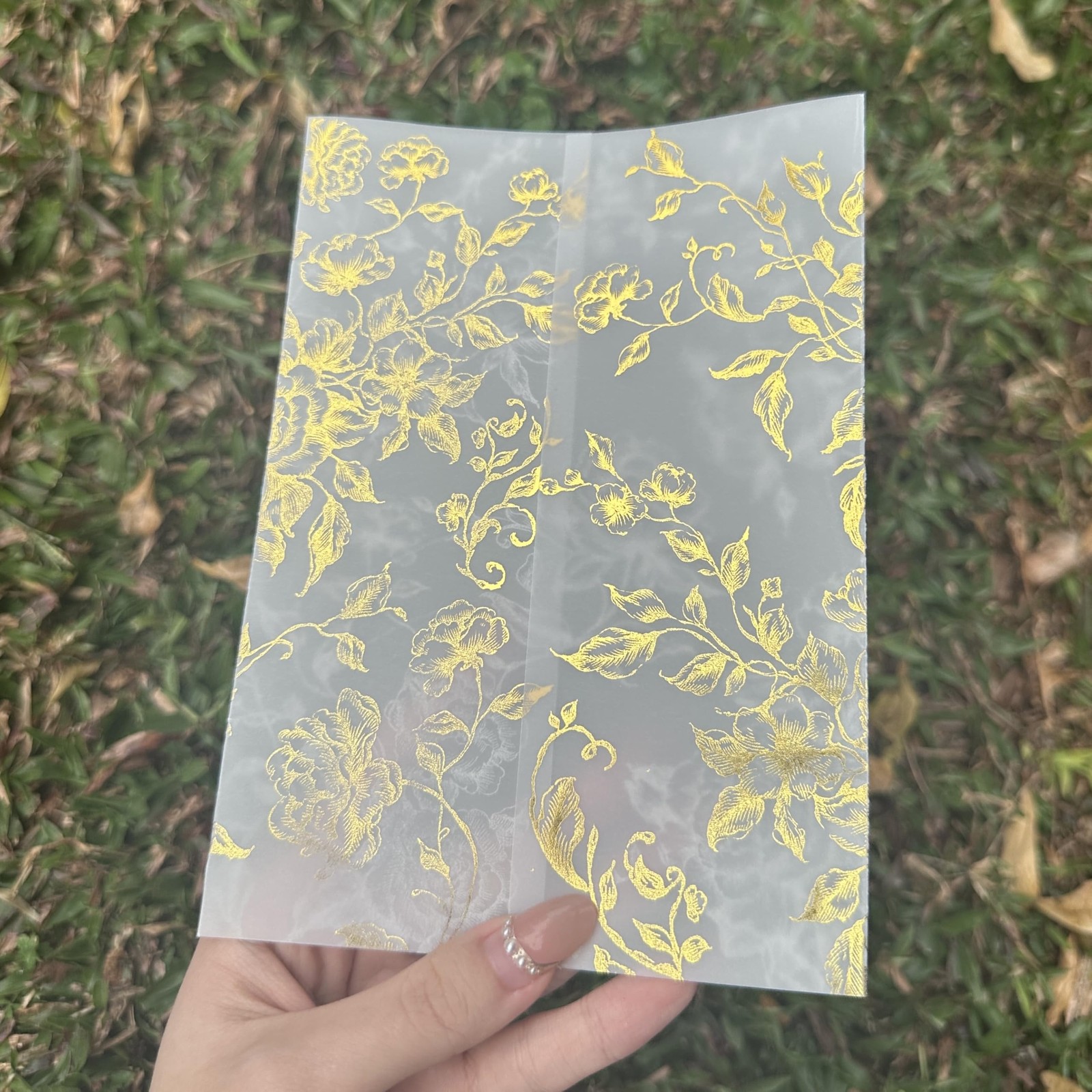50 PCS PreFolded Vellum Jackets 5x7 Invitations Gold Foil 115GSM Paper Wraps