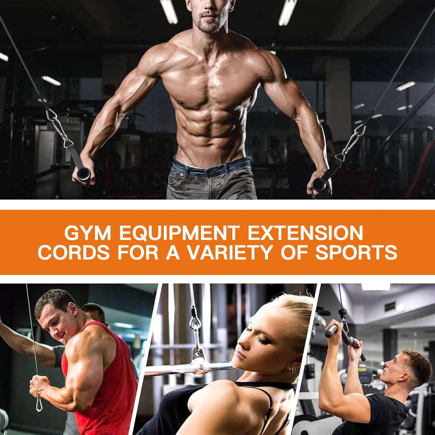 2PCS Gym Cable Extension,Replacement Cable Machine Accessories,Cable Pulley Atta