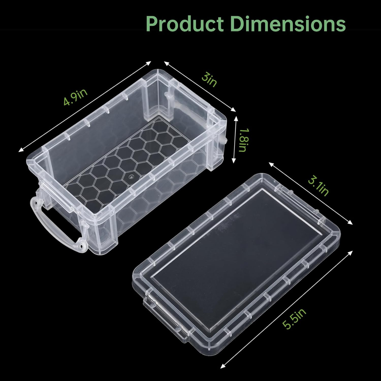 6 Pcs Mini Plastic Boxes, 5'' x 3'' x 1.8'' Small Clear Storage Containers with