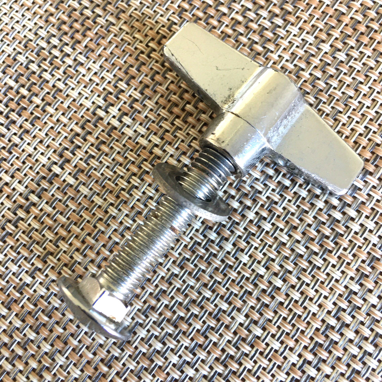 1980 VINTAGE TAMA PART OF TOM HOLDER : LONG BOLT+ WING NUT+ WASHER MADE IN JAPAN