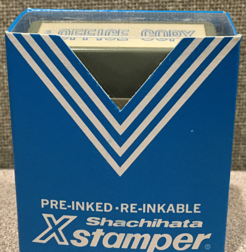 Shachihata Xstamper "OFFICE COPY" Pre-Inked Re-Inkable  Stamp 1064