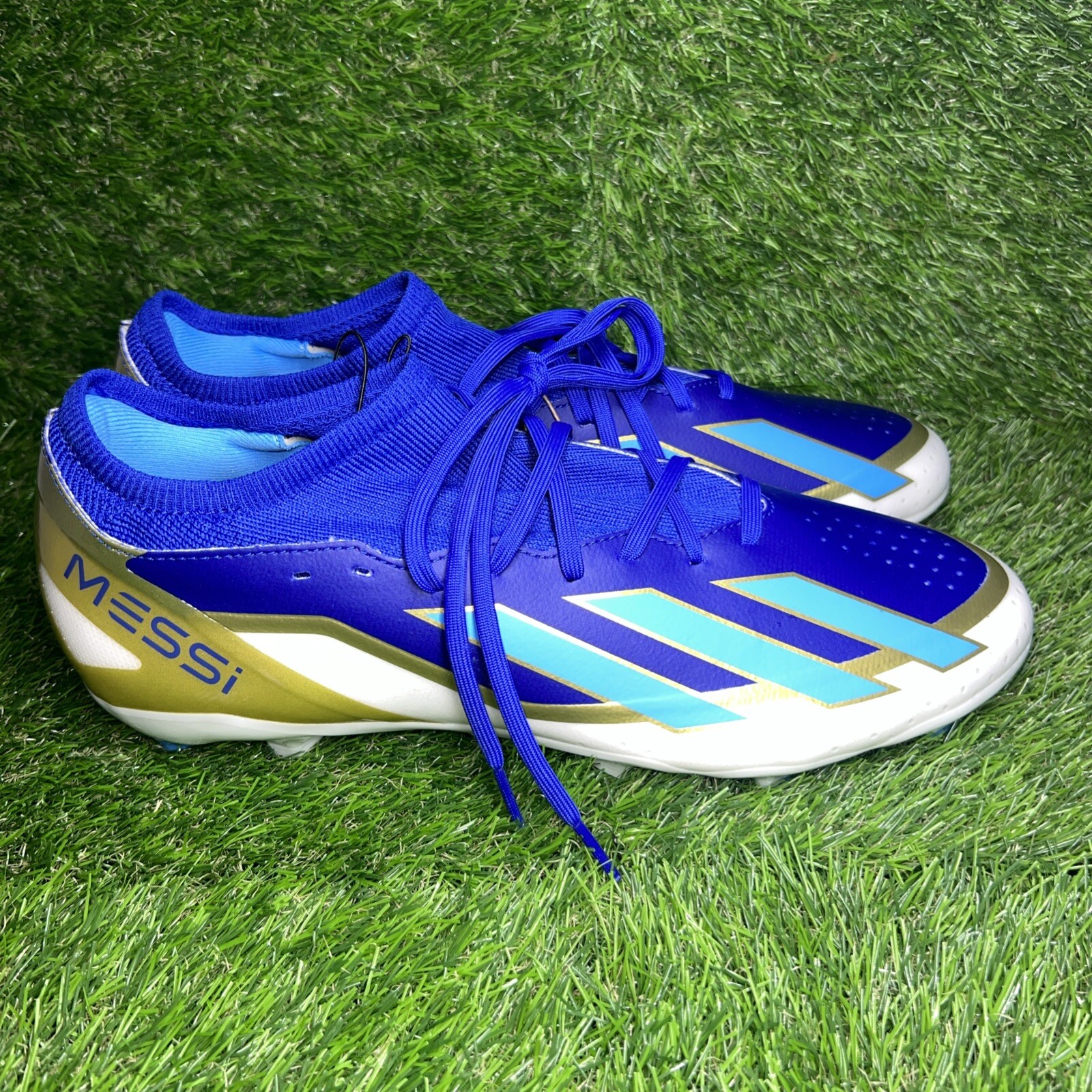 Adidas X Crazyfast League FG Messi Soccer Cleats Shoes Blue ID0712 Mens Sz 11.5