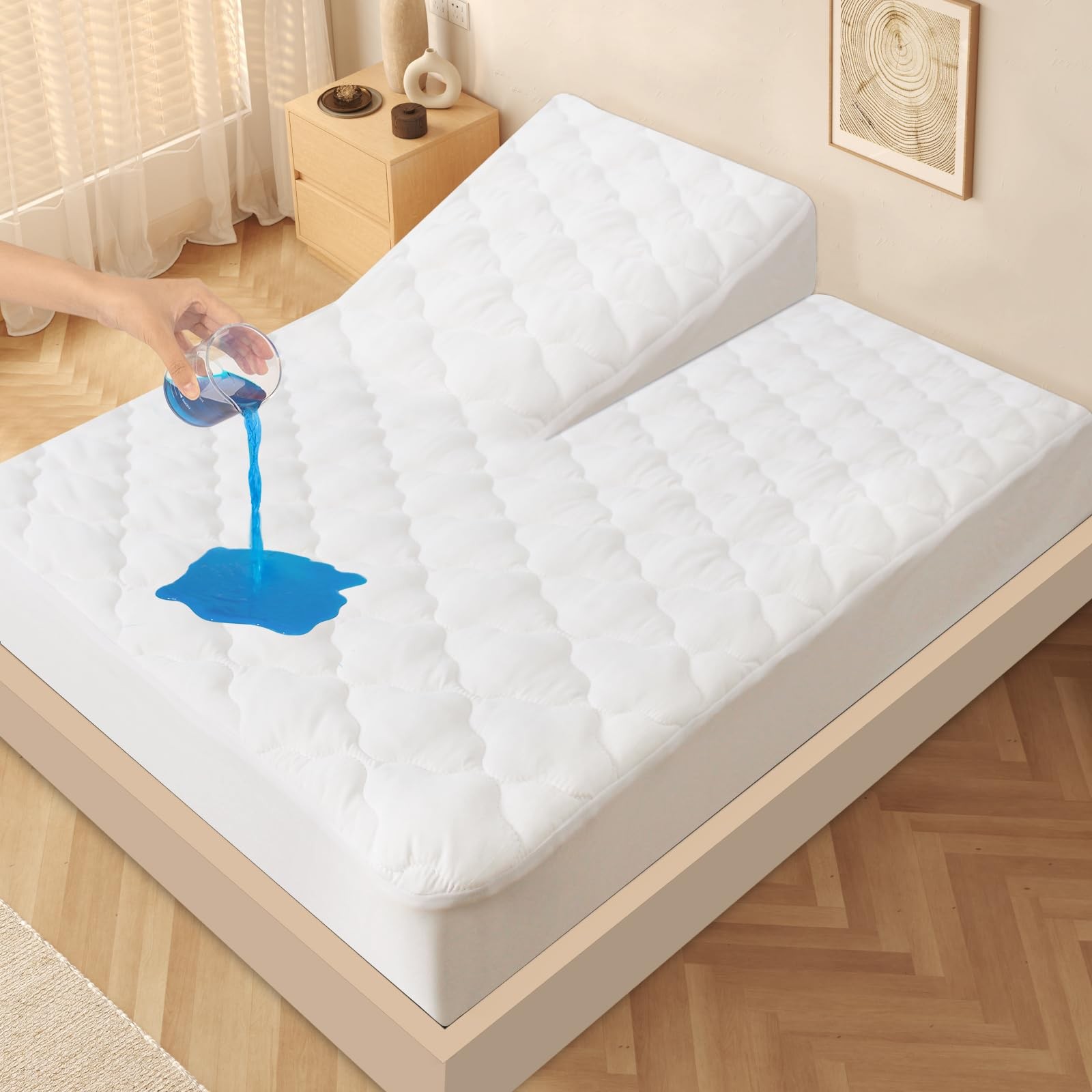 Split Top King Mattress (32-34" from Head, 18" Deep), White