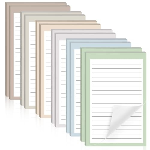 12 Pack Lined Sticky Notes, 4x6 in Post Sticky Notes with Lines, 6 Different