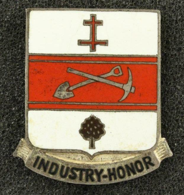 Vintage US Army Military DUI Unit Insignia Pin 317 Engineer Bn Industry Honor