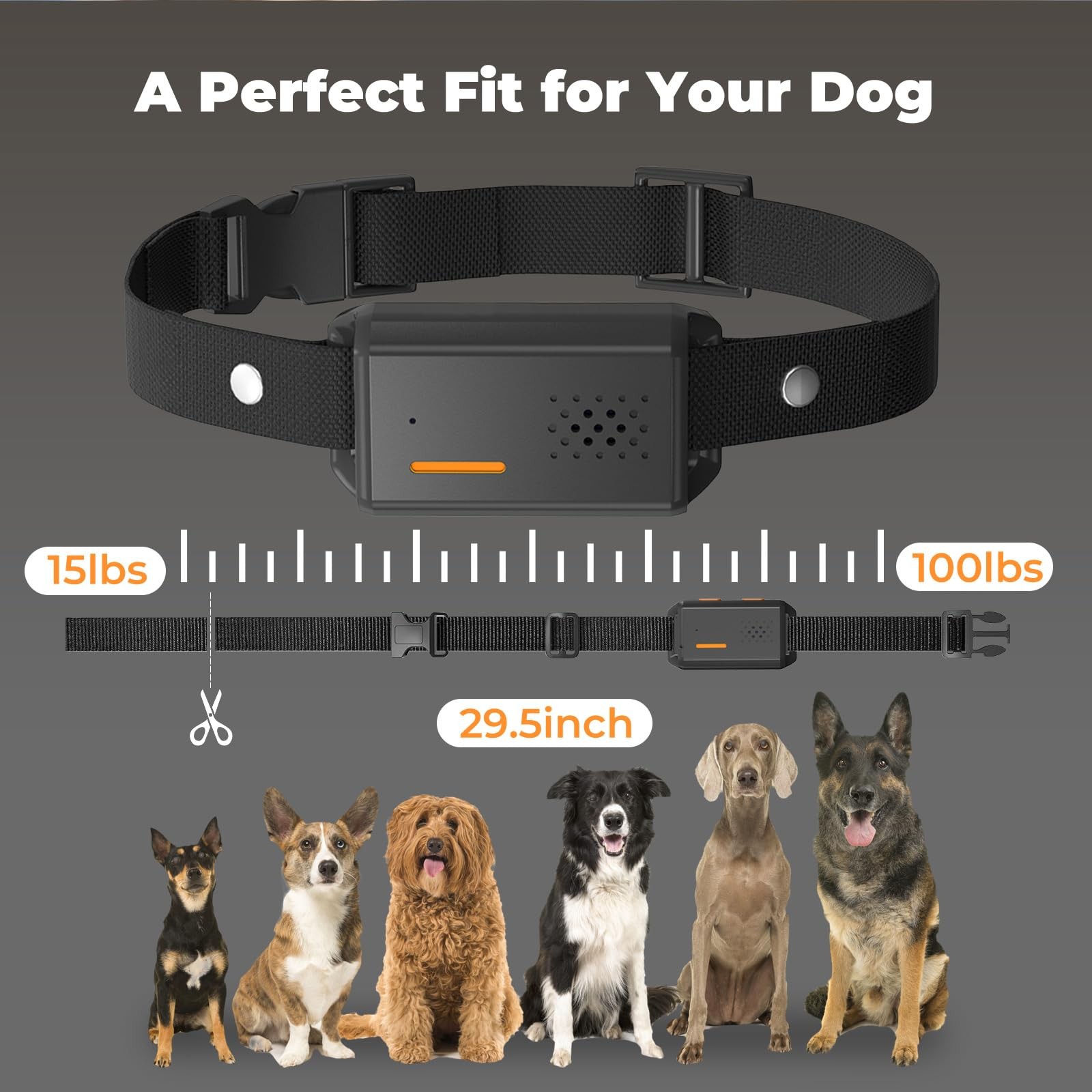 2-in-1 Dog Shock Collar with Remote Control and Automatic Bark Mode - Electri...
