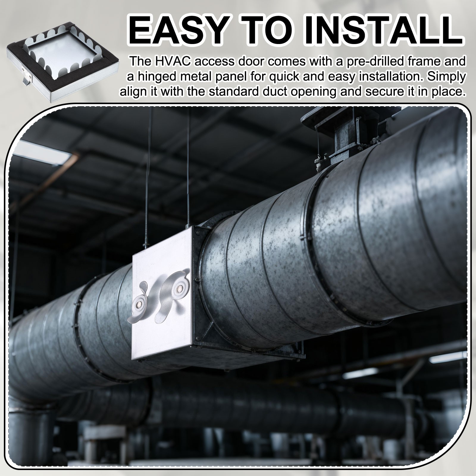 10x6" Galvanized Steel Access Panel with 2 Clasp Locks for Plumbing, Silver Tone