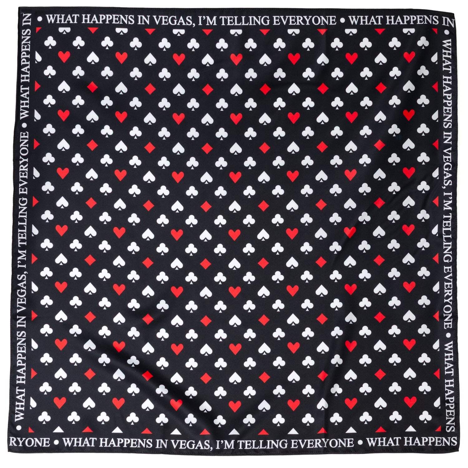 Satin Card Suits Vegas Black Scarf