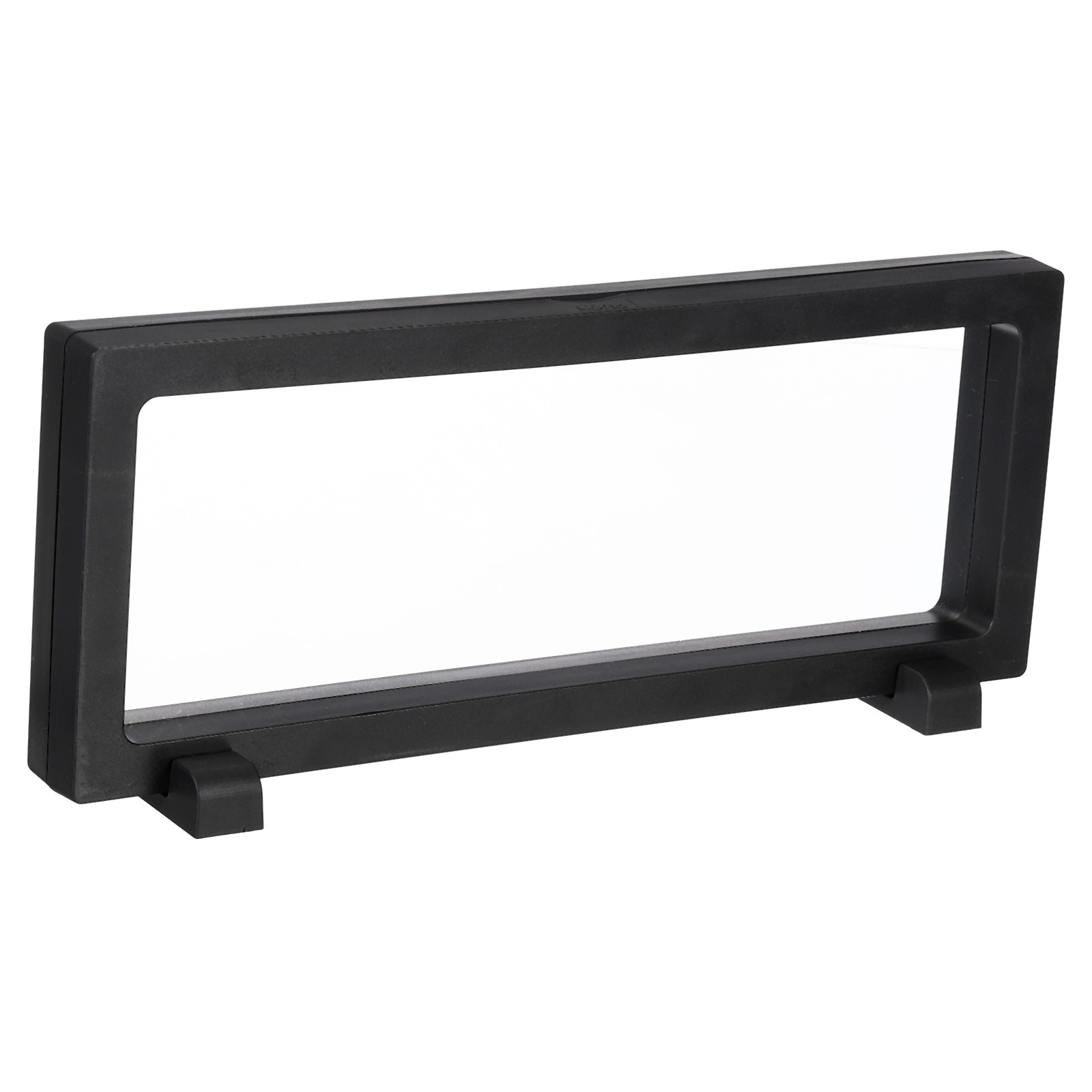 3D Floating Display Frame Coin Jewelry Case with Base 9" x 3.5" Black