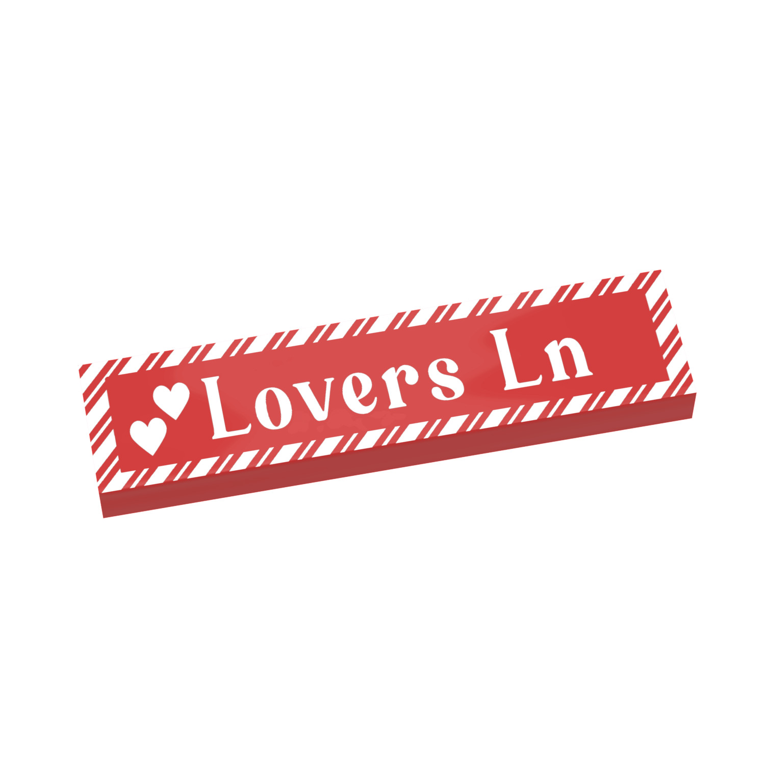Lovers Lane  - Valentines Street Sign - Custom Printed  -  Brick City - Tile