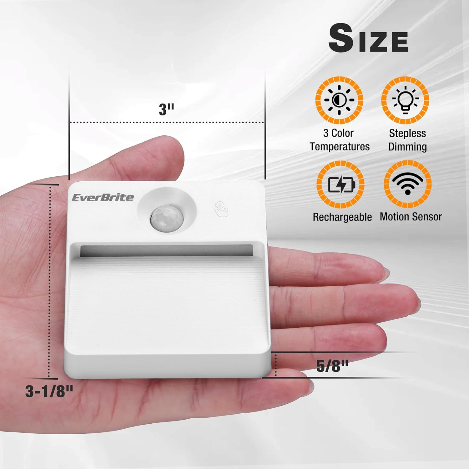 Rechargeable Square Motion Sensor LED Night Light, Motion Activated LED Night Li