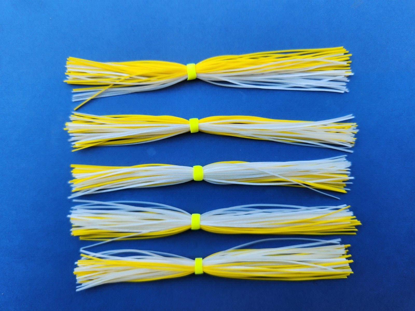 5 silicone Skirt YELLOW/PEARL WHITE  5-9490 Lure Spinnerbait Buzz jig Tackle