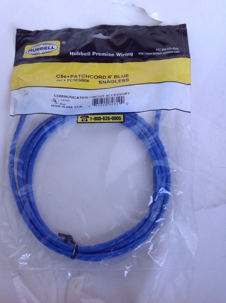 C5e+ PATCHCORD 6' Blue Snagless Circuit Cable PC5ESB06