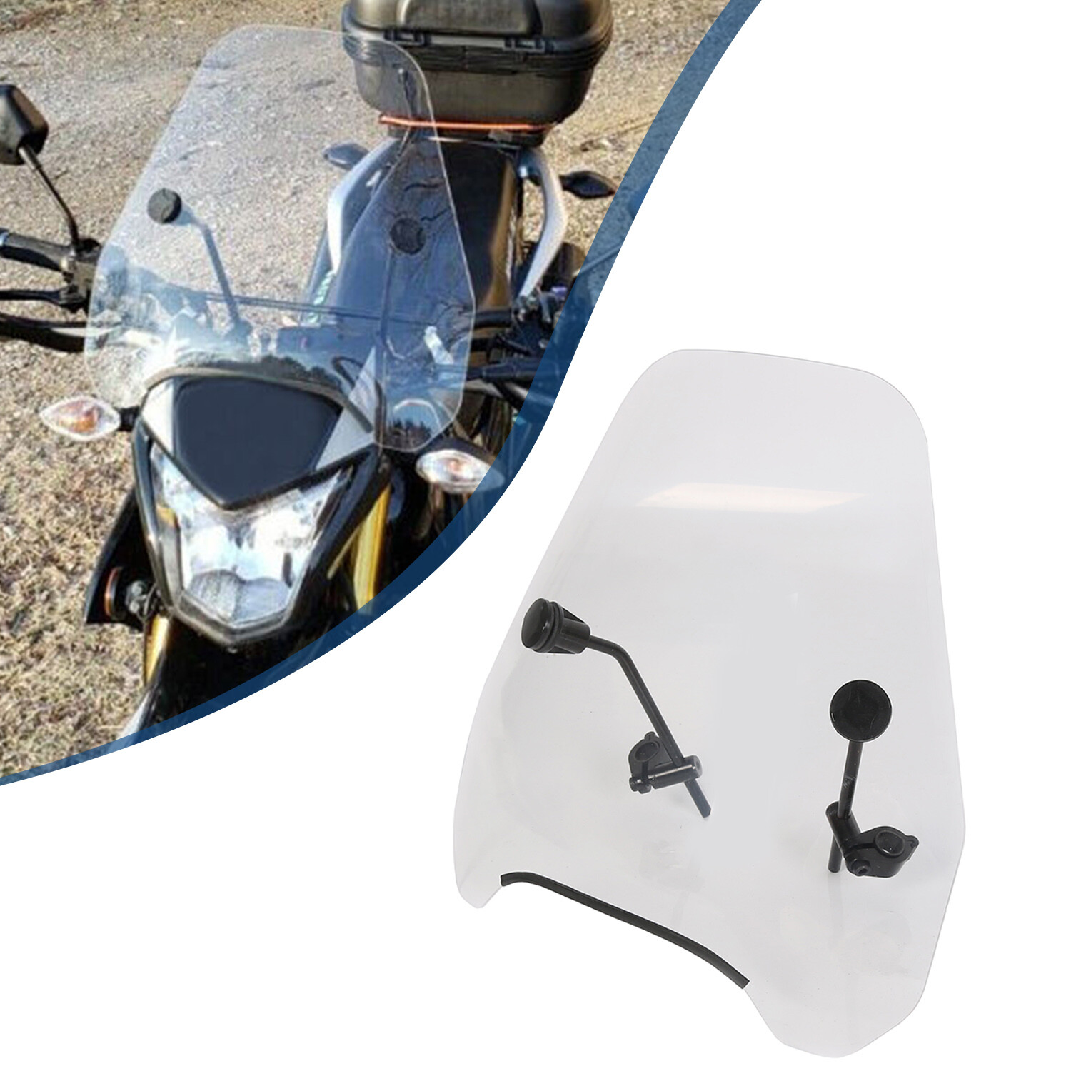 Motorcycle Windshield Windscreen For Harley Softail Dyna Glide Yamaha 7/8" 1"