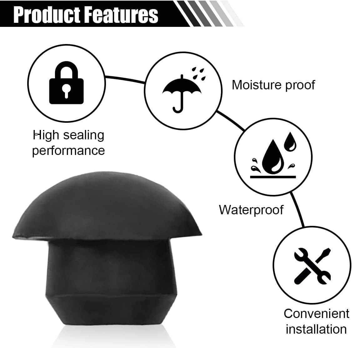 Bottle Jack Floor Jack Oil Filler Plug, 8Mm Flat-Head Rubber Hydraulic Filler