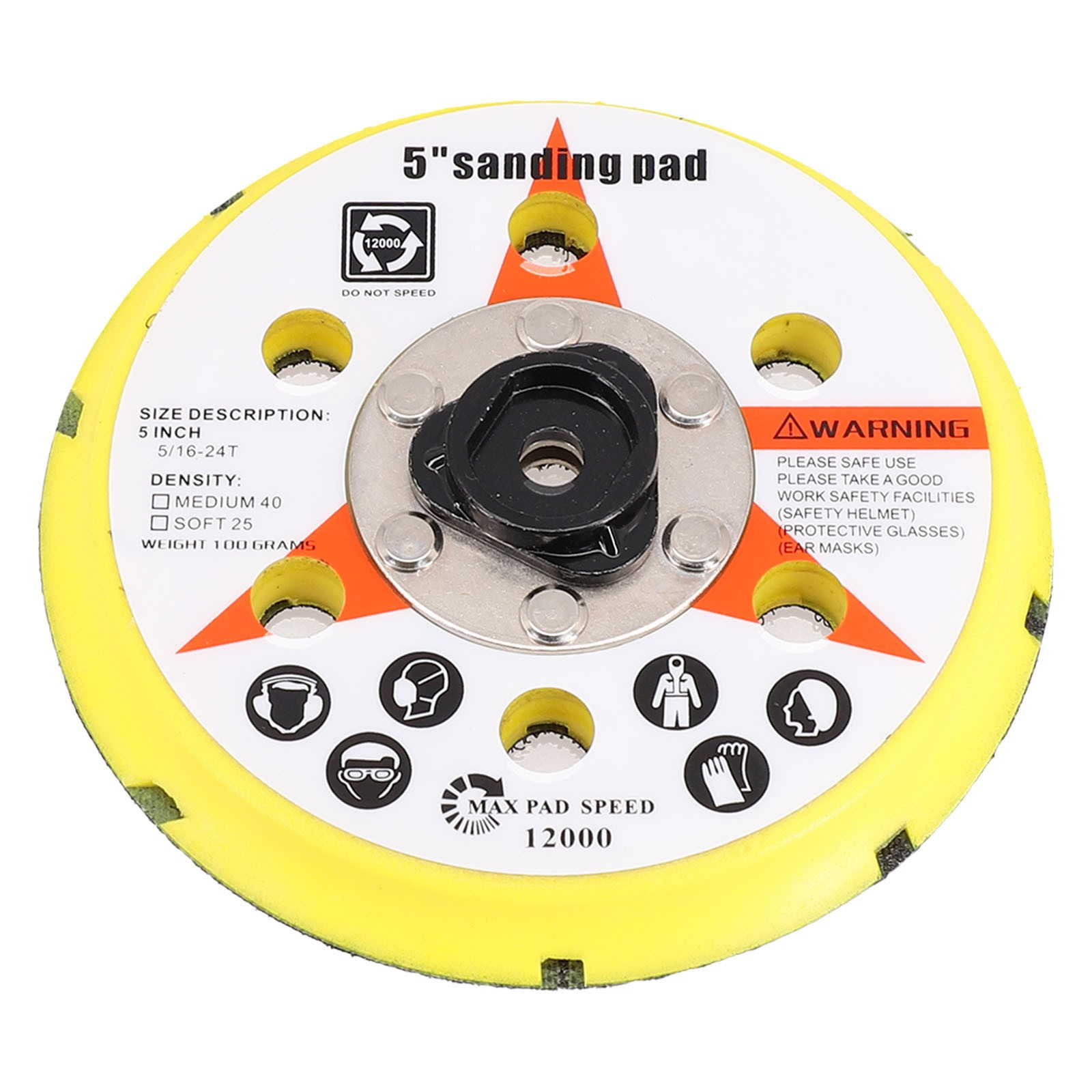 12000rpm Sanding Pad 125mm Dual Function Medium Soft Plastic Practical