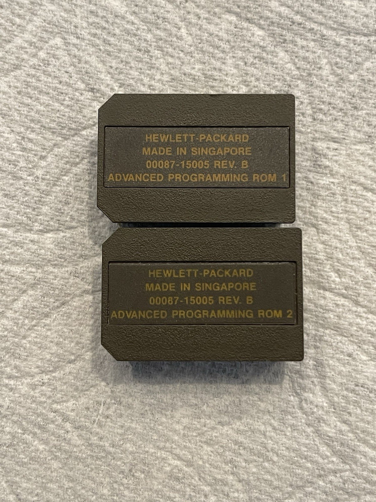 Set of 2 Hewlett Packard 00087-15005 Advanced Programming ROM 1 / ROM 2 REV. B