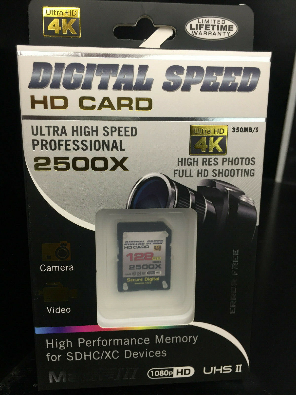 The Best Digital Speed Memory 128GB  2500X Professional High Speed 350MB/s SDHC)