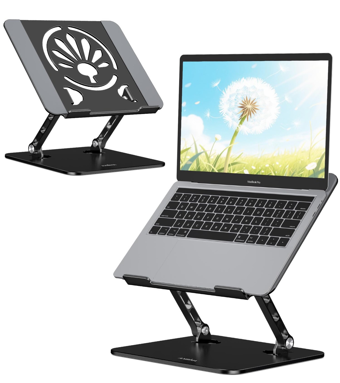 1 PCS Black Adjustable Ergonomic Laptop Riser Foldable Aluminum Stand