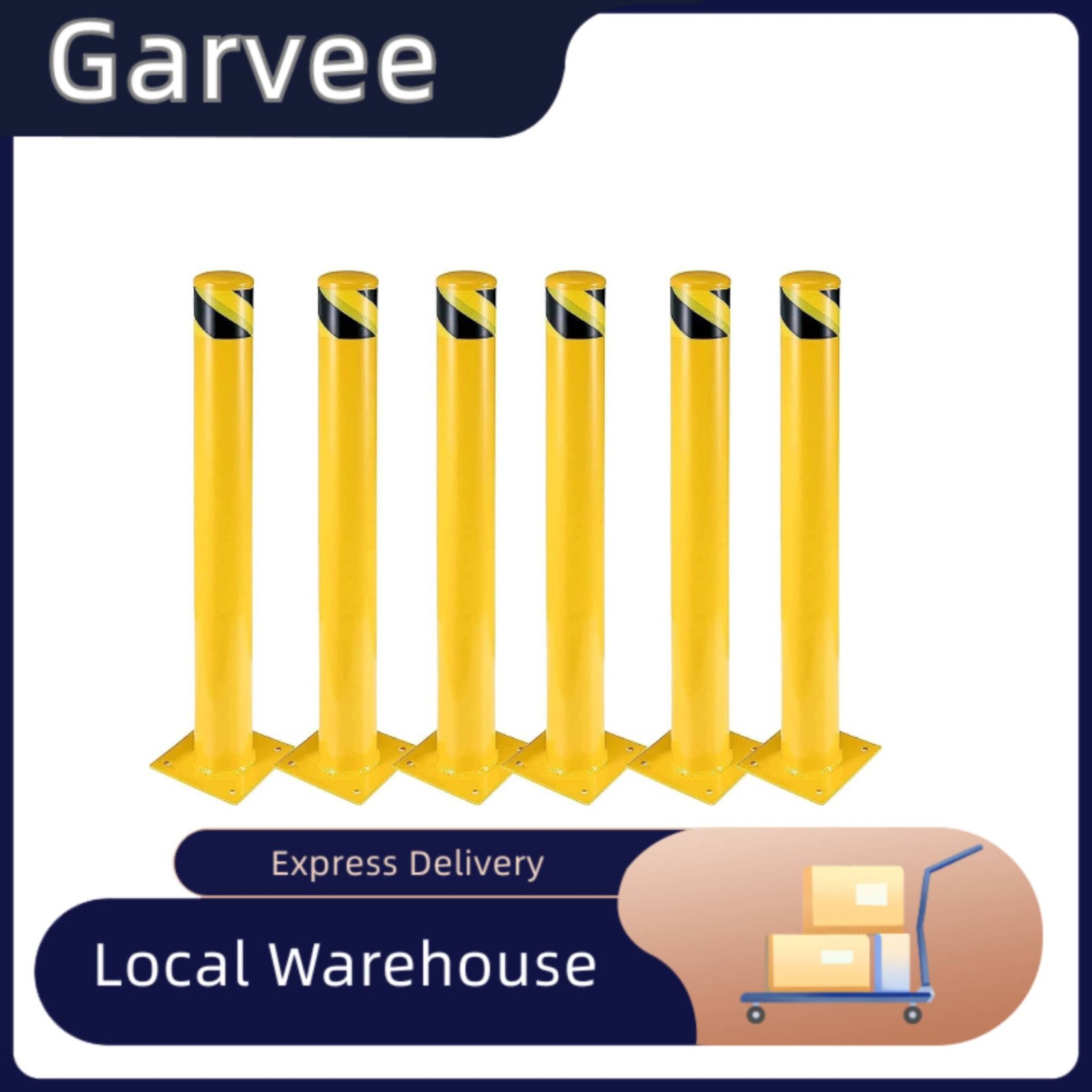 6 Packs Bollard Post Serve As Safety Bollard, 4.5 Inch Diameter 36 Inch Height Y