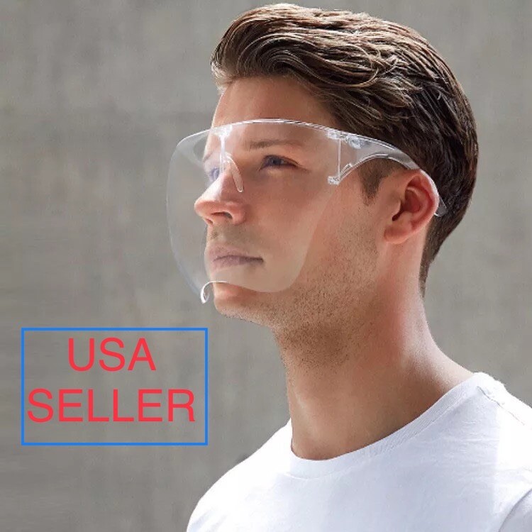 FACE SHIELD MASK GLASSES 1/2/4/8 CLEAR REUSABLE ANTI-FOG LOT SALE USA SELLER