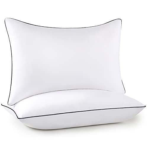 Bed Pillows for Sleeping 2 Pack, Queen Size Set of 2 Queen (Pack of 2) White
