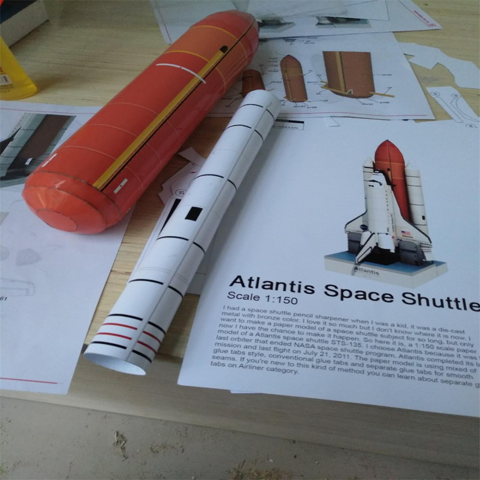 Paper Model 1: 150 Space Shuttle Atlantis Handmade Space Rocket DIY Craft Gift