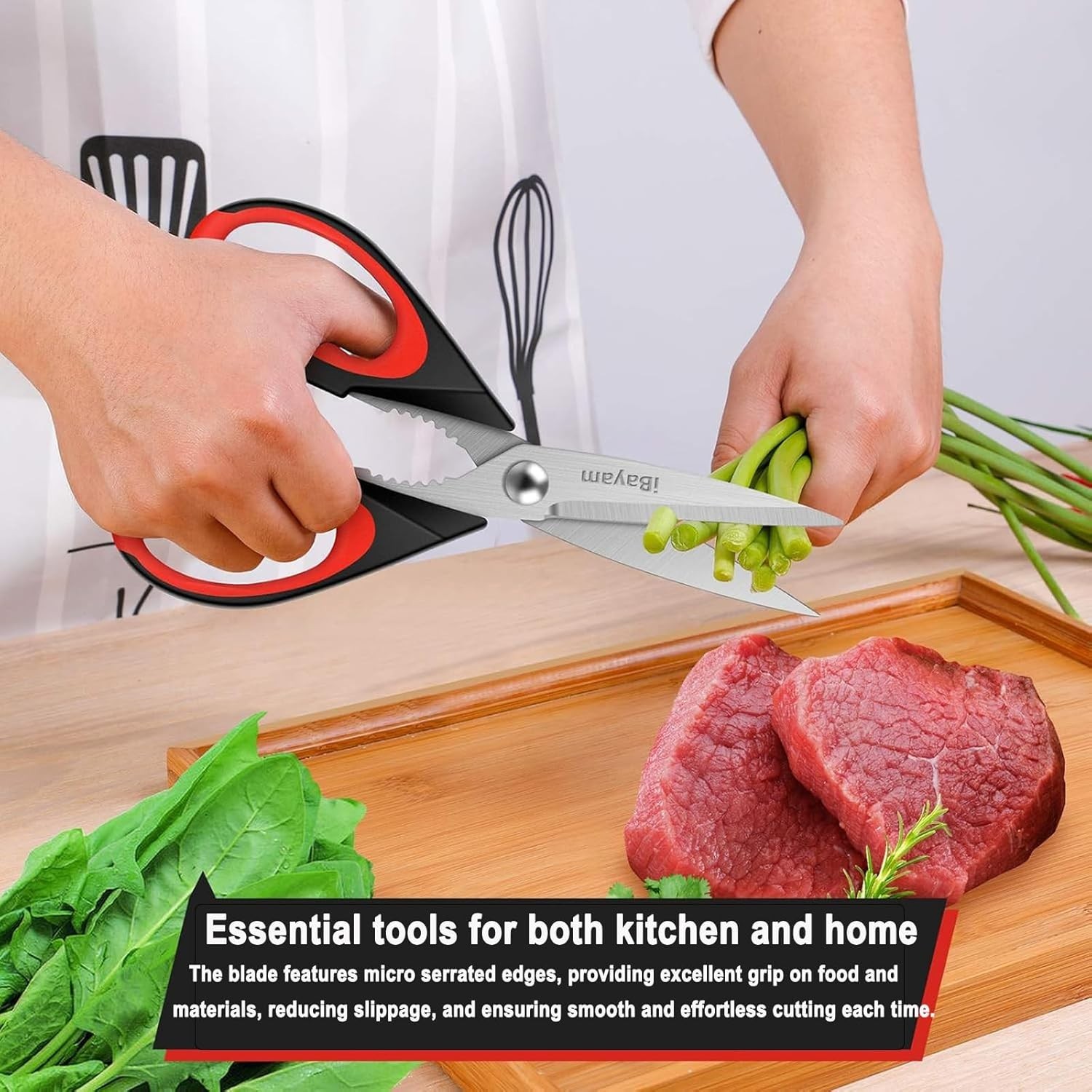Heavy-Duty Stainless Steel Kitchen Scissors - Versatile Utility Shears 2-Pack