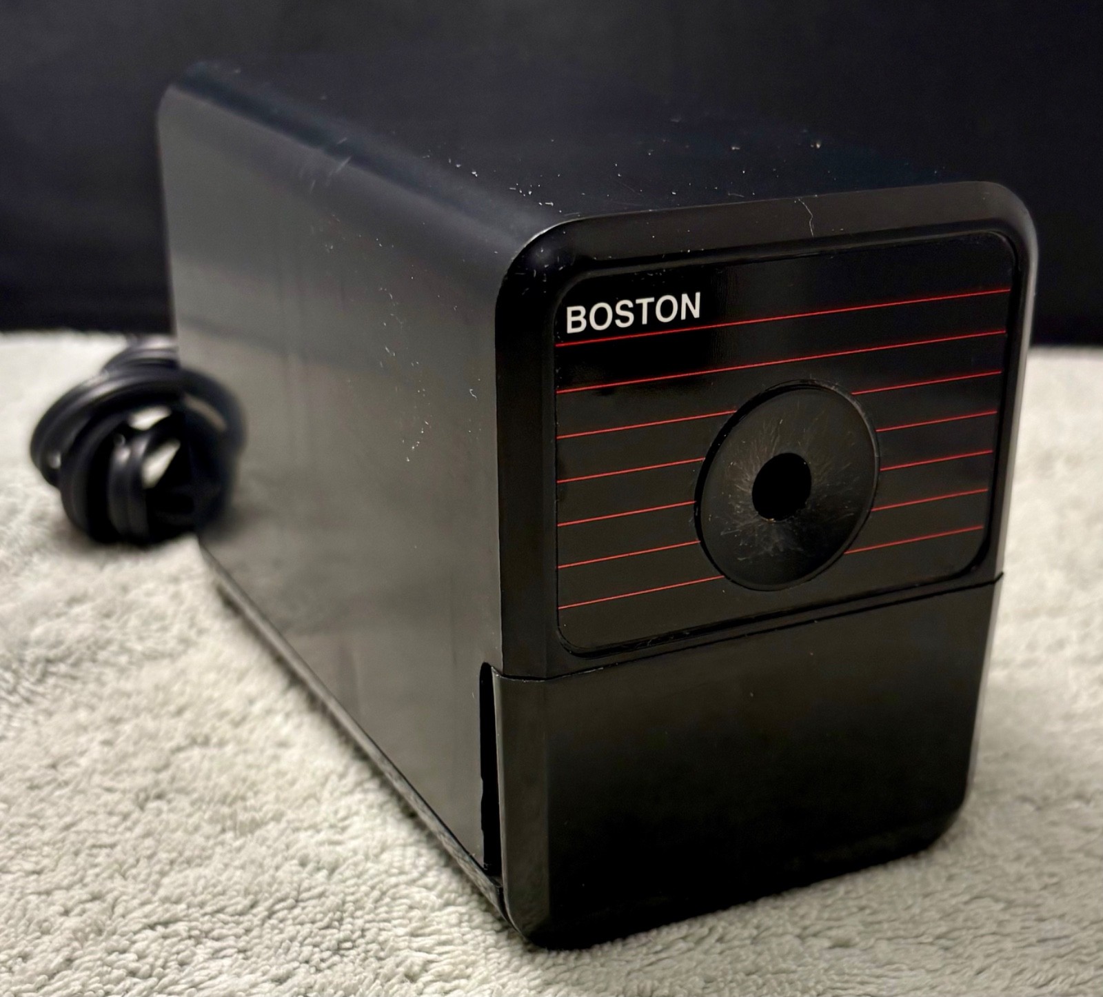 Boston Vintage Electric Pencil Sharpener Model 18 Black Made in USA Tested/Works