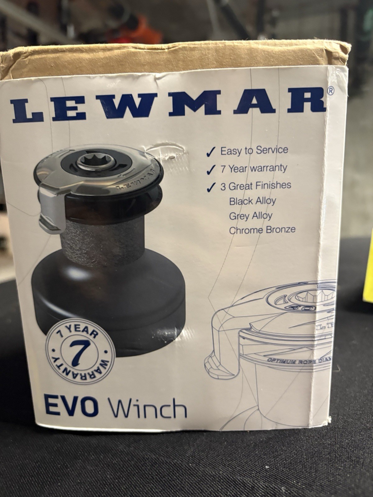 Lewmar 15ST Evo Single Speed Self Tailing Black Winch