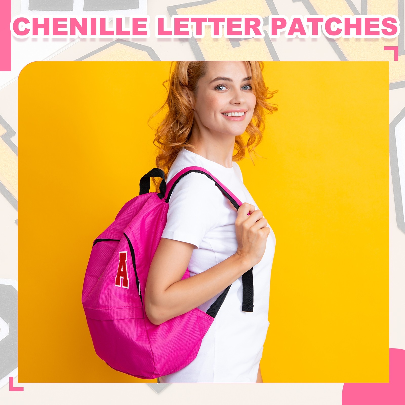 4" Chenille Letter Patches,Red Chenille Initial A-Z Patches (Letter E)