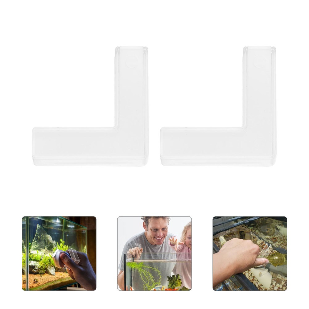 10 Pcs Transparent Plastic Glass Clamps L Shaped Connectors for Aquarium Shelves