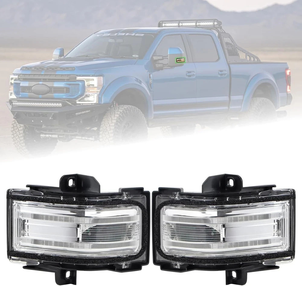 A Pair Door Tow Mirror Turn Signal Light Fit for 2015-2025 Ford F150 F250 F35...